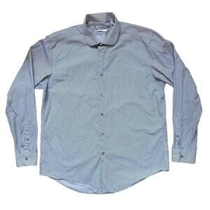 Calvin Klein Men’s Long Sleeve Button Down Shirt Slim Fit Size XL Size 17